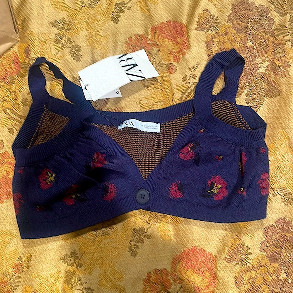 Zara Floral Knit Bralette (NWT)